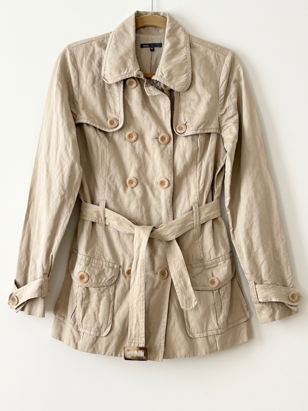 Vince Beige Belted Trench Coat